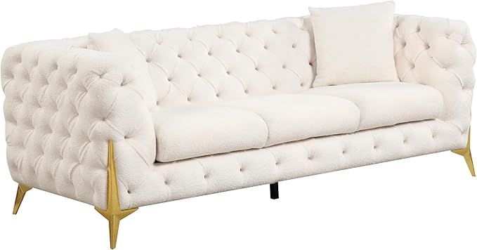 Contempo 2Pc Modern Living Room Set Made with Wood in Cream
