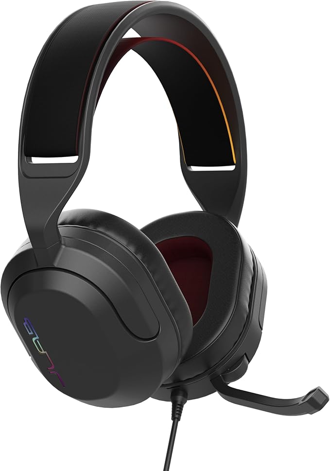 JLab Nightfall Gaming Headset with Near-Field Directional Flip-to-Mute Rotating Boom Mic, 50mm Drivers and Sound Isolating Inner Shelf, Wired 3.5mm for PC, PS5, PS4, Xbox Series X/S, Xbox one, Switch