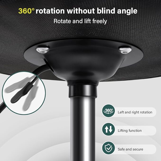 BFTOU Minimalist Square Swivel Stool with Wheel for Work SPA Shop Massage Height-Adjustable and Cost-Effective Rolling Stool Chair (Green)