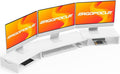Triple Monitor Stand Riser, Extra Long Monitor Lift for 3 Monitors, Dual Monitor Stand with Length and Angle Adjustable