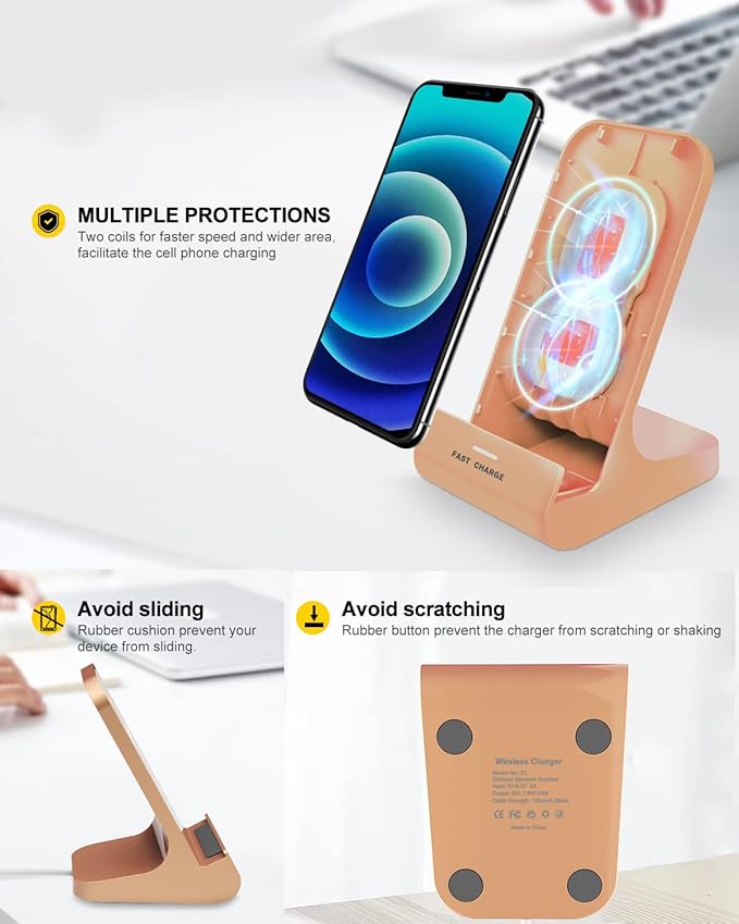 Z1 Wireless Charger Wireless Phone Charger Stand 10W Max Compatible with Apple iPhone 12/12 Pro Max/ 11Pro/11Pro Max/XR/XS Max/XS/X/8/8Plus, Samsung Galaxy