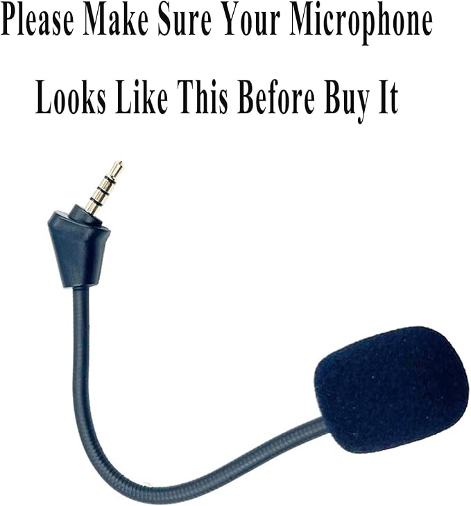 Replacement Game Microphone for Kingston HyperX Cloud 2 II Wireless Gaming Headset, PS5 Xbox Series X/S PS3 PC Noise Cancelling Mic, 3.5 mm Jack (Wireless Version)