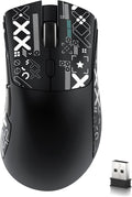 ATTACK SHARK R1 Wireless Gaming Mouse,Tri-Mode Connection (2.4G/Wired/BT5.2),55g Lightweight,18K DPI Optical Sensor,HUYU 20 Million Key Life,Ergonomic Design,for PC/Laptop/Win/Mac(Black+Sticker)