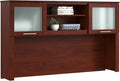 Bush Home 60-Inch Desk Hutch, Office Storage Organizer with Shelves, Cubbies and Frosted Glass Doors for Computer Desk, Home Office Furniture, Somerset Collection, Hansen Cherry