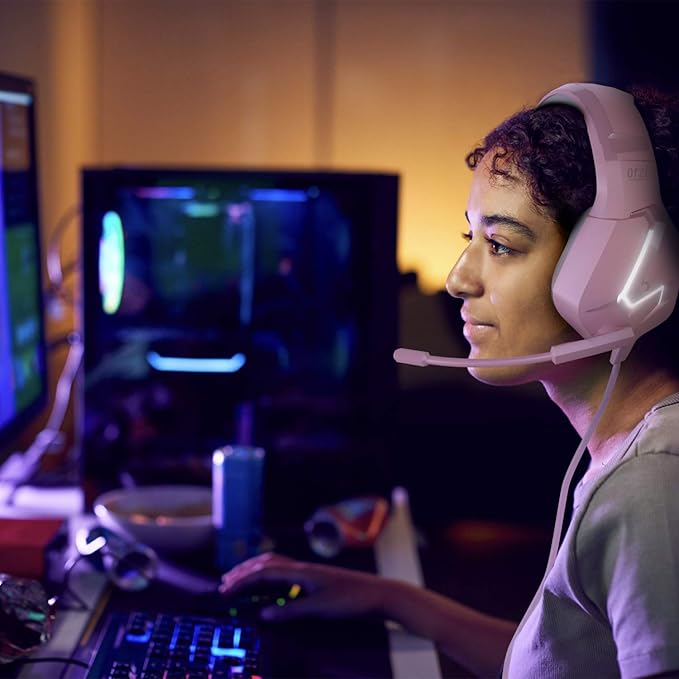 Orzly Gaming Headset (Pink) for PC and Gaming Consoles PS5, PS4, Xbox Series X | S, Xbox ONE, Nintendo Switch & Google Stadia Stereo Sound with Noise Cancelling mic - Hornet RXH-20 Nakuru Edition