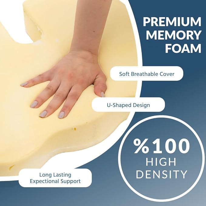 Memory Foam Seat for Cushion Chair and Armchairs, Posture Support, Breathable and Soft, Car Seat, Comfort, Lumbar Support, Back Pain Relief, Orthopedic,Tailbone Pain, Black, 17x14x4 inch