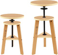 conda Adjustable Height Wooden Drafting Stool 19" to 26", Beech Wood Artist Stool for Drafting, Painting, Office, Studio, Kitchen, Bar, and Home Use