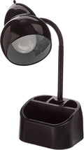 Globe Electric 6.3 x 6.69 x 10.63 Inches Goose Neck Desk Lamp with 10 Watt A-19 Non Dimmable LED Bulb, 2.1a USB Port and Organizer, Black
