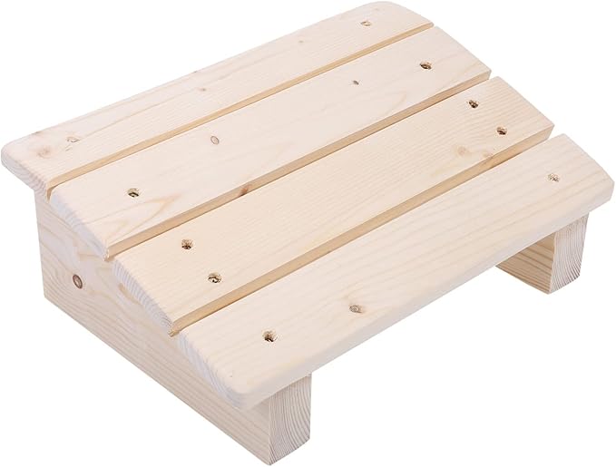 Wooden Foot Stool Under Desk Footrest - Slanted Office Foot Rest for Home and Work, Ergonomic Design to Relieve Tendon Pain, Portable and Compact Size for Travel and Daily Use