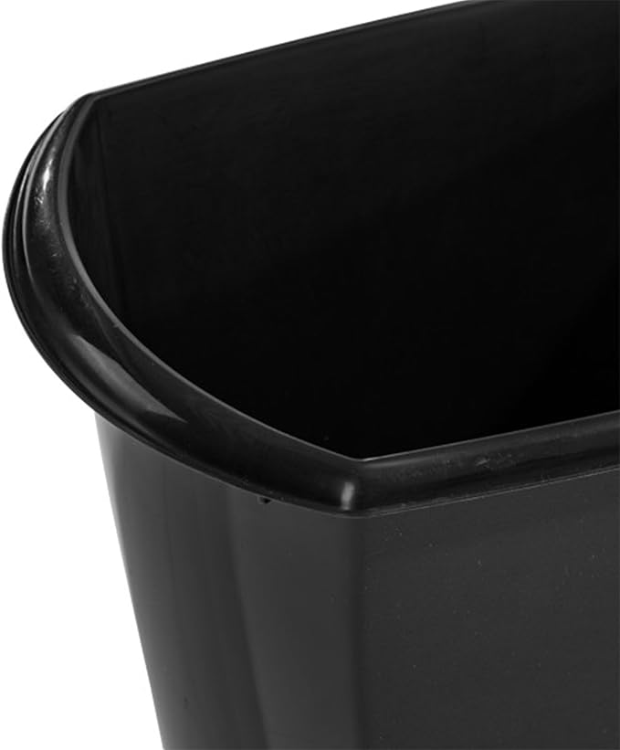 Sterilite 5.5 Gallon Rectangular Wastebasket, Open-top, Medium Sized Trash Can for the Bathroom, Bedroom, or Office, Black, 6-Pack