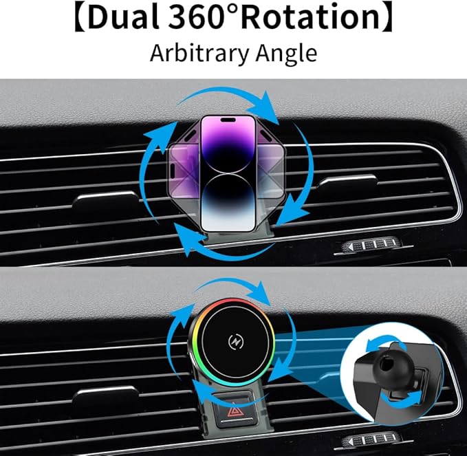 Car Magnetic Phone Mount for Volkswagen VW Golf R/GTI 2015 2016 2017 2018 2019 2020 2021 Auto Interior Accessories Best Cellphone Holder Fast 15W Wireless Charger Cell Phones Charging Screen Stand