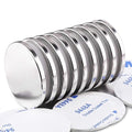 LOVIMAG Super Strong Neodymium Disc Magnets, Powerful Rare Earth Magne with Double-Sided Adhesive for Fridge, DIY, Building, Scientific, Craft, and Office Magnets - 1.26 inch x 1/8 inch, Pack of 9
