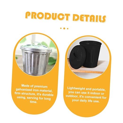 3pcs Desk Flowerpot Waste Bin Mini Trash Can Lid Desktop Slim Trash Can Lid