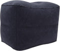 Foot Rest Pillow Inflatable Two Layer Single Air Valve PVC Flocking Portable Reducing Fatigue Airplane Foot Pillow for Office Home Travel (Dark Blue)