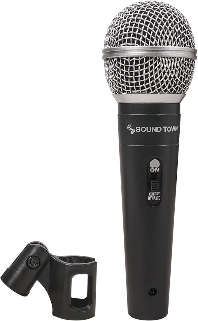 Sound Town 3-piece Professional Handheld Dynamic Microphone Kit with Carry Case, Mic Clips, 26ft XLR to 1/4" Audio Cables (STMICKT3)