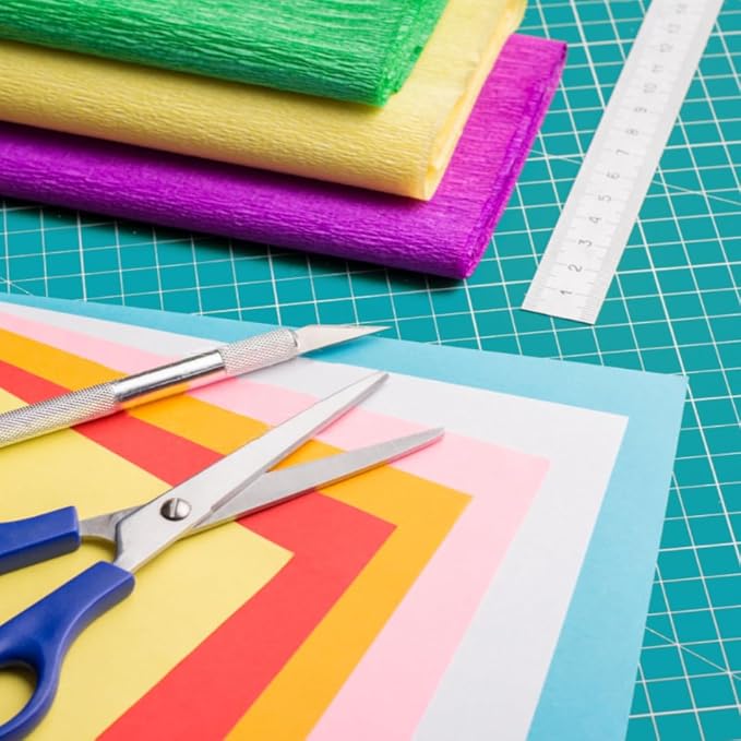 18"x12" Self Healing Cutting Mat, Sewing Mat for Crafts, Double Sided 5-Ply Table Cutting Board for Fabric Quilting Leather Modeling Hobby Project, Turquoise