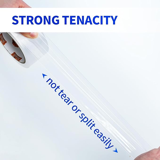 TAPEBEAR Packing Tape with Dispenser, 2.6mil Thick, 1.88" x 55yd Heavy Duty Packaging Tape Clear Adhesive Box Tape for Carton Sealing, Moving, Shipping