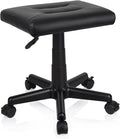 Lilithye Footrest Stool Under Desk Adjustable Height Footrest Ottoman Ergonomic Foot Stool with Wheels 360° Rolling for Home Office (Black-1)