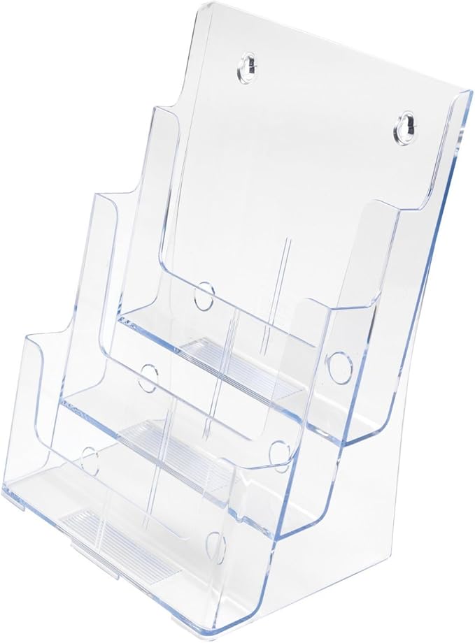 AZM 3 Tier Multi-Compartment Clear Plastic Large Size Document Holder for 8.5"x11" or 4"W
