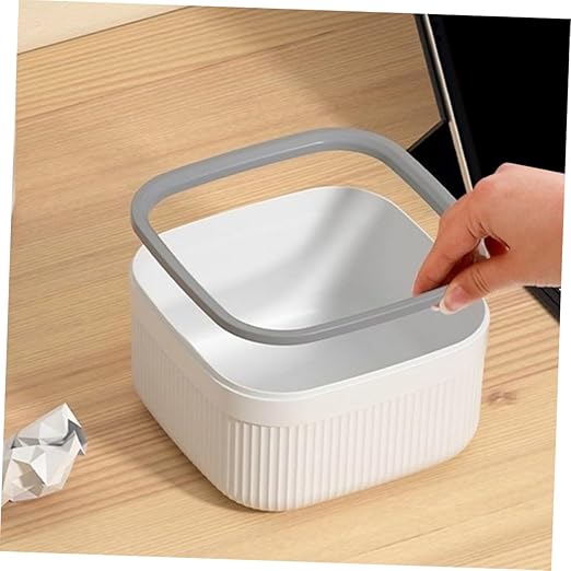 GLEAVI 2pcs Mini Trash Can for Desk Compact Waste Bin Slim Design for Office Kitchen and Bedroom Use Lightweight Portable Desktop Organizer Stylish