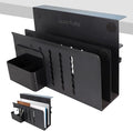 LUKETURE Desk Side Storage, 2 Tier Steel Hanging Organizer, No Drill Side Desk Organizer, Laptop Holder, with Pen Holder, Hanging Table Storage for Office Home, Fits Flat Edge Tables 0.3" to 2.8"