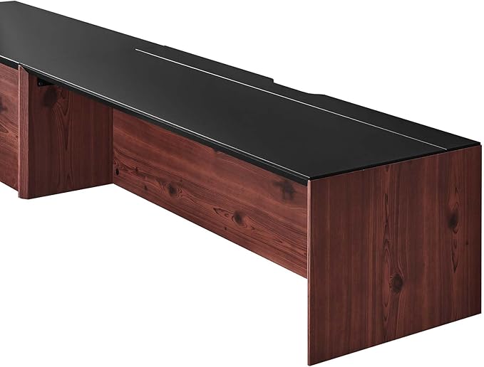 Modway EEI-6312-BLK-CHE Kinetic 49" Wall-Mount Office Desk with Cabinet and Shelf, Black Cherry