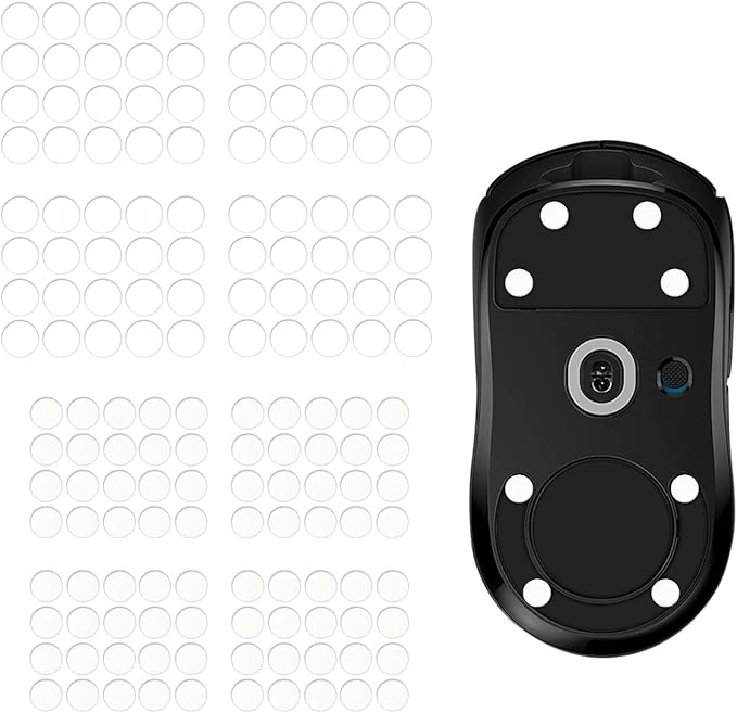 160 Pcs Dot Mouse Glide Sliders, Universal 6mm 7mm PTFE Mouse Feet Skate Stickers, Smooth Sliding Pads Compatible with All Mousepads, Wear-Resistant Smooth Glide Mice Glass Skates Pad (White)