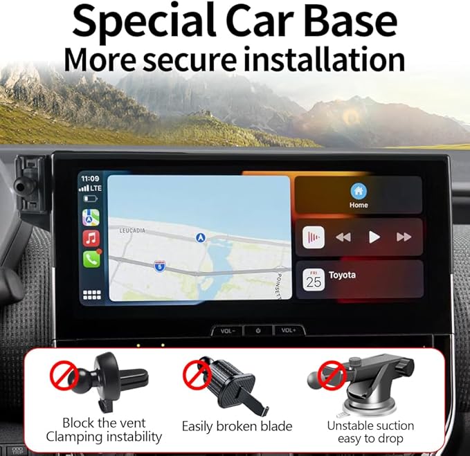 Car Magnetic Phone Mount for Toyota bZ4X 2023 2024 2025 and Subaru Solterra 2023-2025 Auto Interior Accessories Best Cellphone Holder Fast 15W Wireless Charger Cell Phones Charging Screen Stand