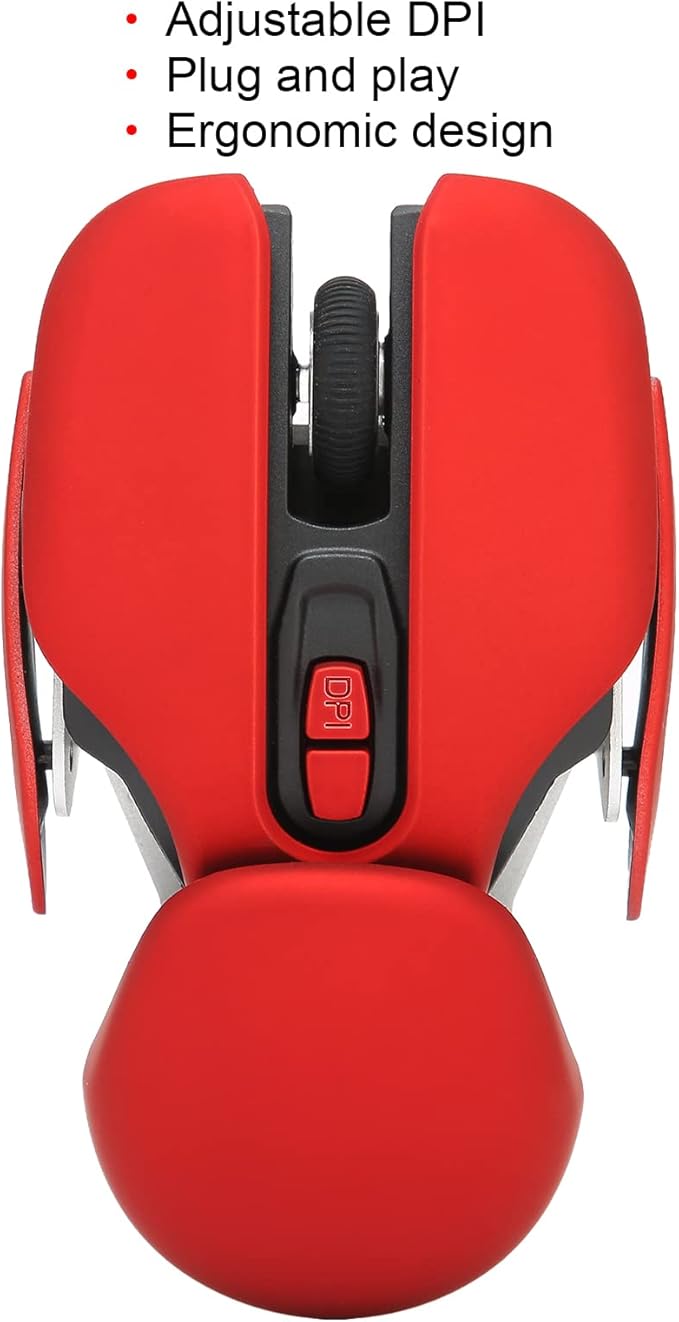 ciciglow Ergonomic Gaming Mouse with Adjustable 800/1200/1600 DPI, 16 Way Automatic Frame Skip Rechargeable Laptop Tablet Computer Office Optics for GAMER, PC