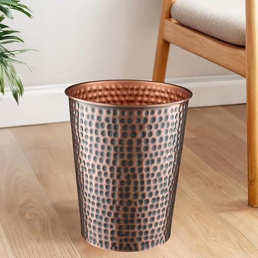 Monarch Abode Hand Hammered Metal Desk Wastebasket – Antique Copper