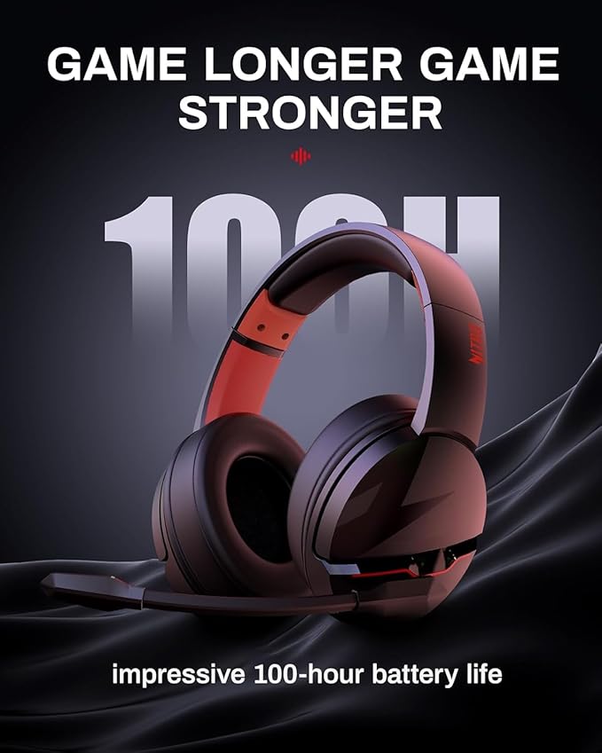 acer 2.4GHz Flex Wireless Gaming Headset | Red + Orange| Non-Stop 100H Battery | Dynamic 50mm Drivers | Clear Voice Mic | Bluetooth5.3, 3.5mm | Gaming Headphones for PC, Meeting, Music, PS4 Headset