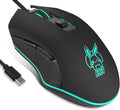 IULONEE USB Type C Wired Mouse,Silent Computer Mouse Optical Gaming Mice Ergonomic 7 LED Backlight 2400 DPI 6 Buttons for Office Home Windows PC,Laptop,Desktop,Notebook,MacBook (Type-C Black)
