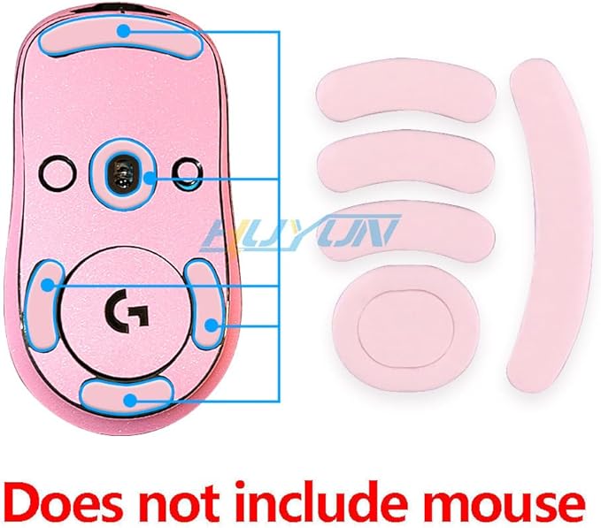 HUYUN 2sets Pink Rounded Curved Edges Mouse Feet Skates Replacement for Logit G PRO Wireless GPW Gaming Mouse