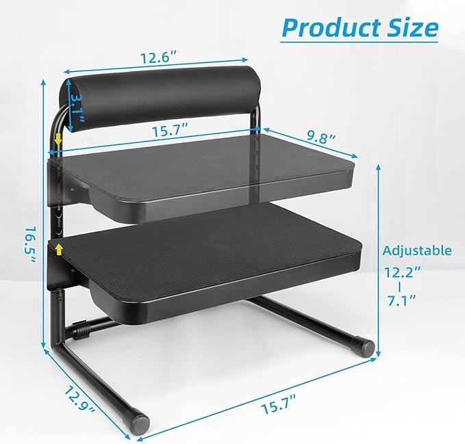 Adjustable Foot Rest Under Desk Footrest Leg Rest, 6 Height Positions Ergonomic with Relief Platform for Standing Desk