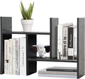 TY ARTS & CULTURE - Expandable Wood Desktop Storage Organizer Multipurpose Desk Bookshelf Display Shelf Rack Counter Top Bookcase for Office Home | Black