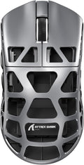 ATTACK SHARK R3 46g Superlight Wireless Gaming Mouse, Magnesium Alloy BT/2.4Ghz/Wired Computer Mouse, PAW3395 26K DPI Sensor, 8000Hz Wireless Polling Rate Programmable Mice for PC/Laptop/Mac (Grey)