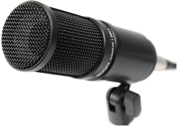Zoom ZDM-1 Dynamic Microphone + On Stage Broadcast/Webcast Boom Arm + Stereo Headphones + Cleaning Cloth (2 Person Mic Bundle)
