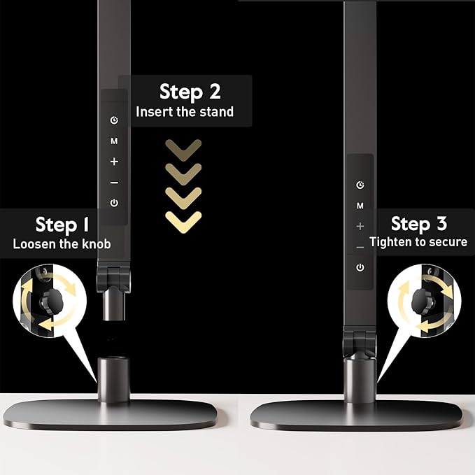 LitONES LED Desk Lamp for Home Office, Professional Eye-Caring Diffused Desk Light, 3 Color 10 Brightness Computer Light, Dimmable Office Lamp with Memory & Timer Func, Metal Swing Arm Table Lamp