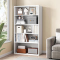 NELYE Basic Open Shelf Bookcase - 5-Tier Wooden Cube Storage Shelves Split Bookshelf, White