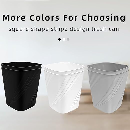 DAJITRE Small Plastic Trash Can Wastebasket Recycling Bin for Bathroom, Dorm, Bedroom，Home Office, Garbage Can for Bedroom, Kids Room (1, Grey)