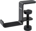 aceyoon Under Desk Headphone Hanger, Aluminum Headphone Stand,Headset Holder Space-Saving for Bag/Backpack/GamingHeadphone, Black