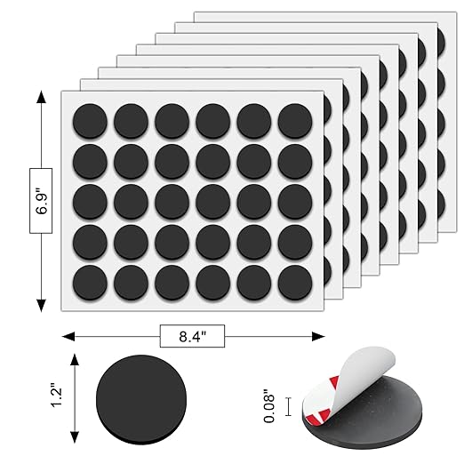Towjug Magnetic Dots with Adhesive Backing (Diameter 1.2" x 0.08"), 240 Pieces Anisotropy Circle Magnets for DIY, Art Projects, Whiteboards & Fridge