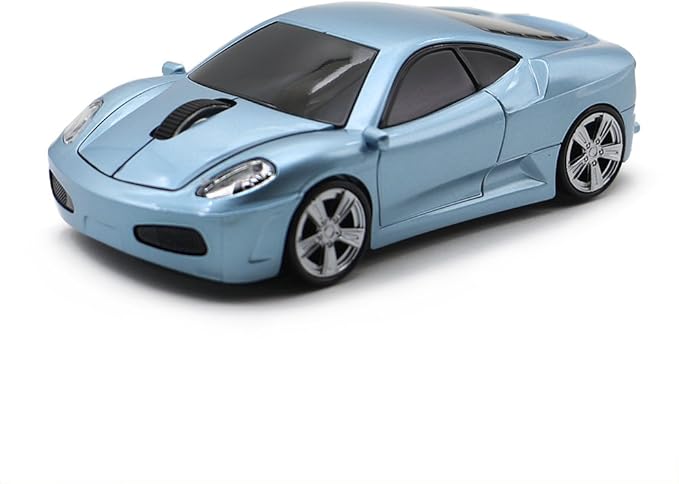MGbeauty Wireless Mouse Sports Car Mouse Computer Optical Mice for PC Laptop MAC (Light Blue)