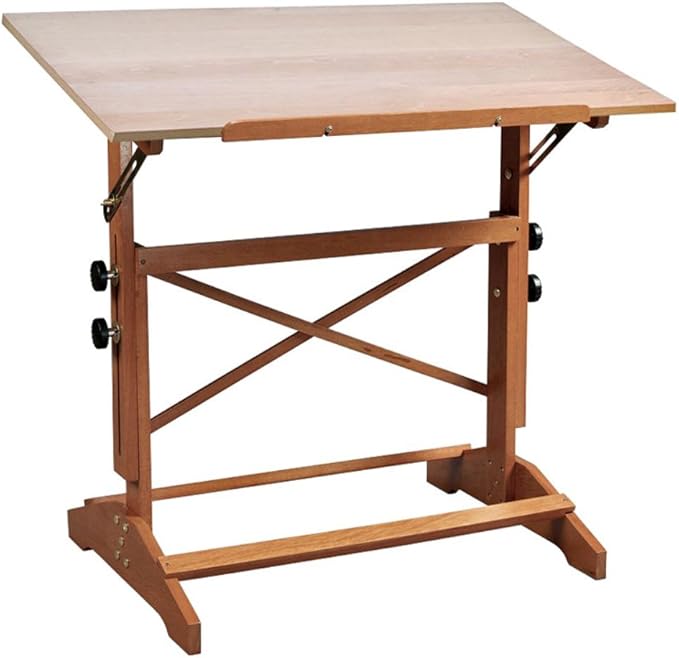 ALVIN AP442 Pavilion Wood Drafting Table; It is Used CB142 Cherry Table Top 31" x 42" SHOP607 Pavilion Drafting Art Table Base; Solid Wood Construction Base with Smooth Finish