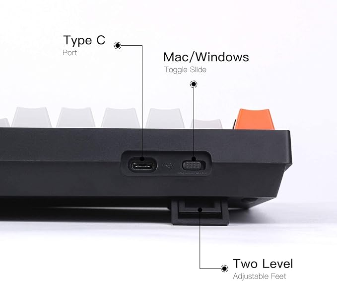 Keychron C1 Hot-swappable Wired Mechanical Keyboard with Gateron G Pro Red Switch/Double-Shot ABS Keycaps/White Backlight/USB Type-C Cable, Tenkeyless 87 Keys Computer Keyboard for Mac Windows PC