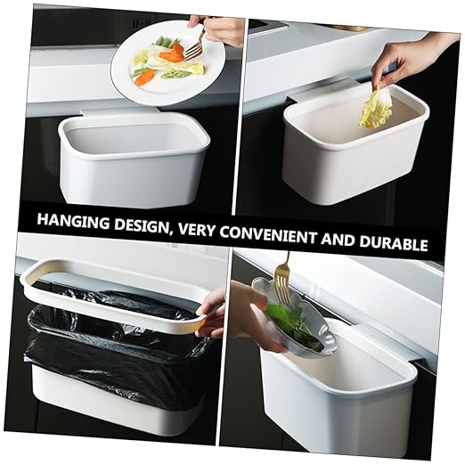 Ciieeo 2pcs Desktop Hanging Trash Cans Cute Slim Rubbish Containers for Bedroom Recycling Waste Bin Organizers