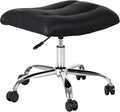 Frassie Mobile Gaming Office Footrest Stool Under Desk Multi-use Height Adjustable Rolling Foot Stool Rest Ottoman (Silver)