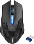 TECKNET Wireless Mouse-USB Ergonomic Optical Cordless Mouse with 8 Buttons,12-Month Battery Life,4800 DPI Optical Tracking,High-Precision 5 Adjustable DPI for PC/Mac/Laptop
