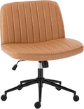 OLIXIS Wide Criss Cross Swivel Desk Chair – Brown