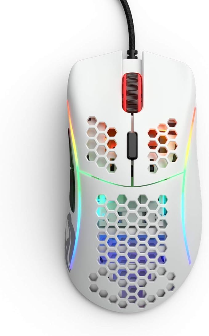 Glorious Model D- (Minus) Lightweight Gaming Mouse, Matte White (GLO-MS-DM-MW) (Renewed)